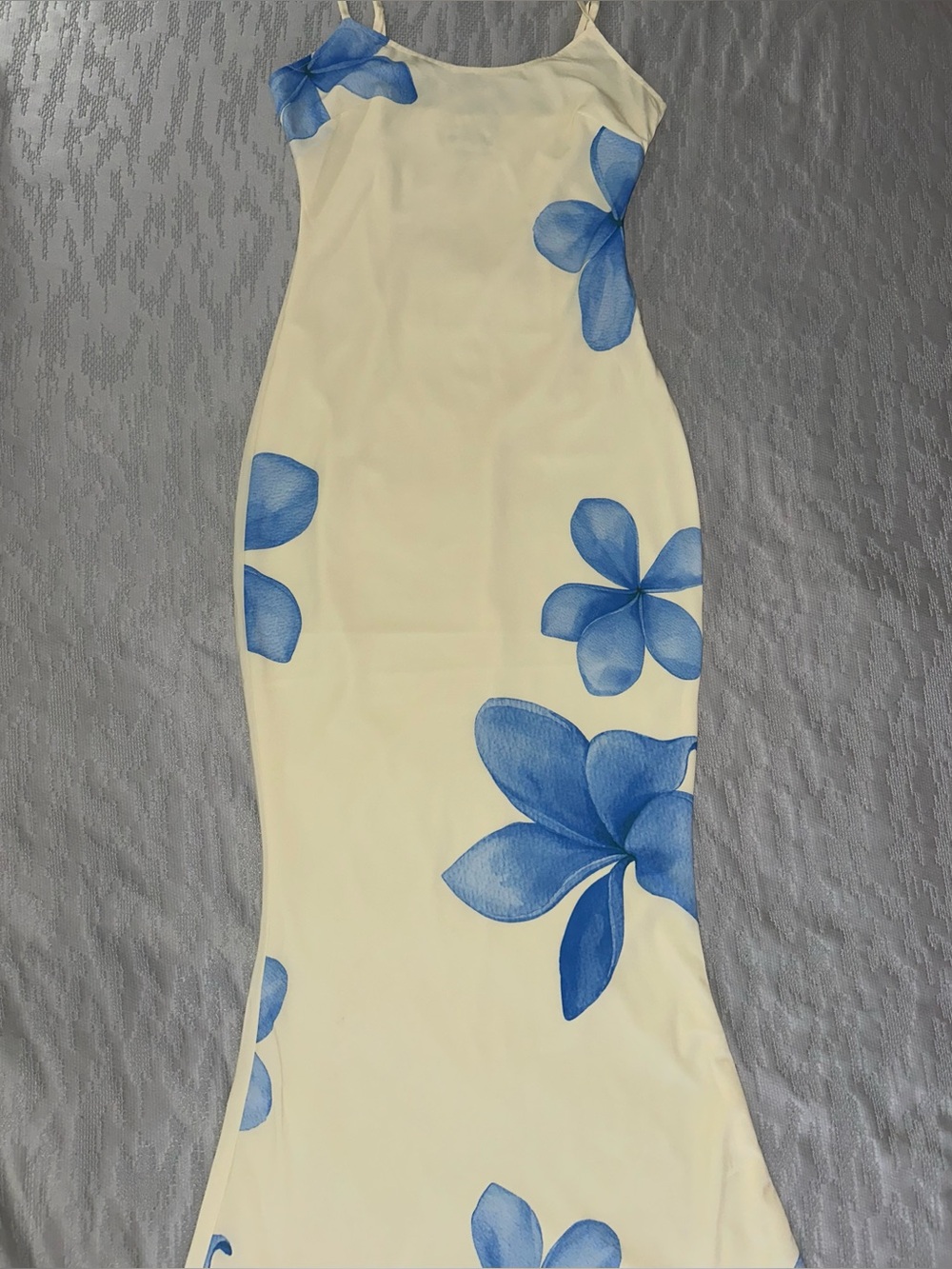 Princess Polly Yellow Maxi Dress with Blue Floral Print